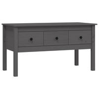 COUCHTISCH Grau 102x49x55 cm Massivholz Kiefer - Grau, Holz (49/102/55cm) - furnicato