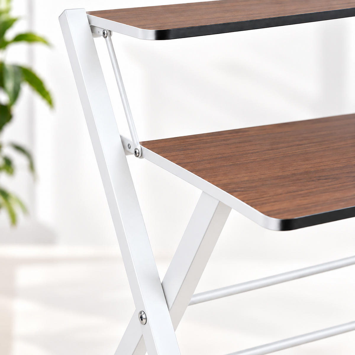 SKRIVBORD Vit fällbart med monitorhylla 70x56 cm - Vit, Träbaserade material/Metall (56/70/82cm) - Relaxdays