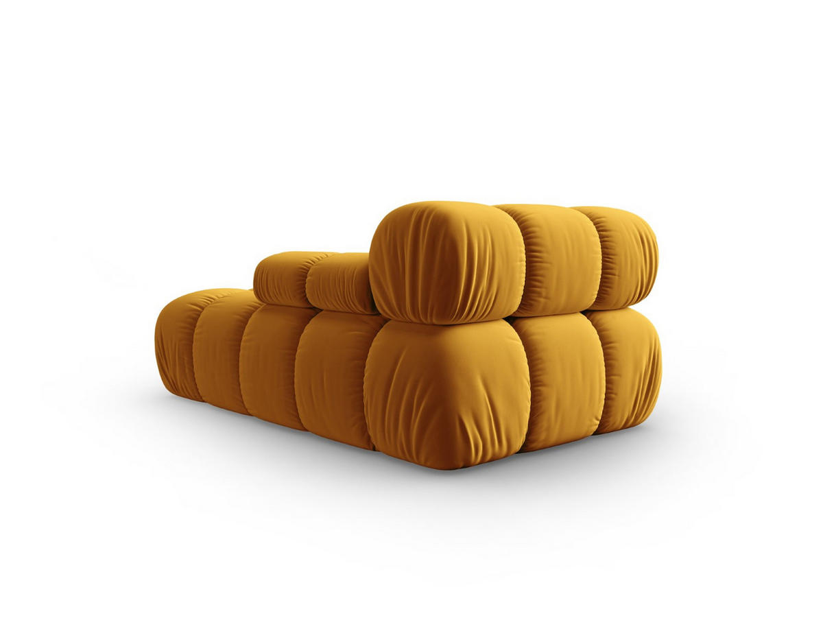 CHAISELONGUE rechts Bellis aus Samt gelb - Gelb, Textil (97/62/157cm) - Micadoni