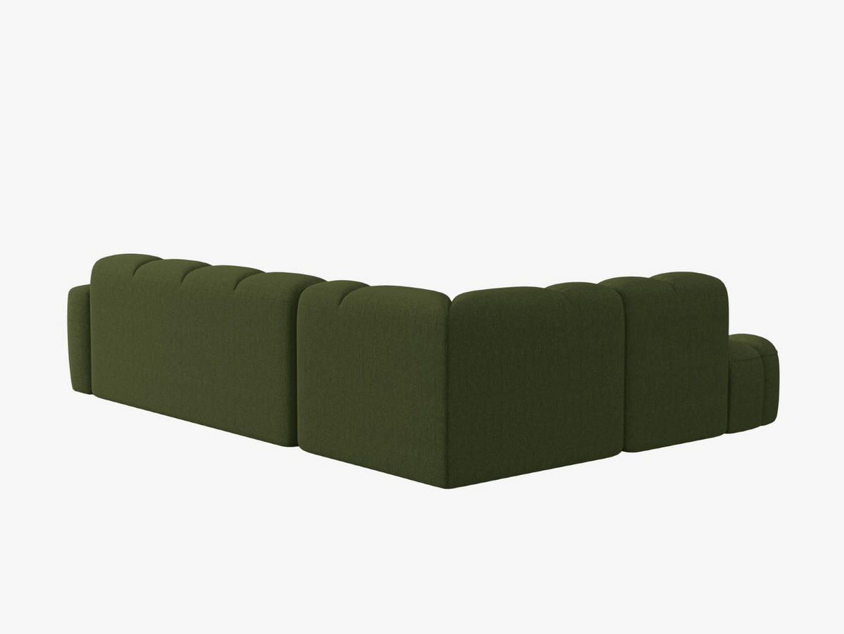 ECKSOFA links Lisa aus strukturiertem Stoff grün meliert 5 Sitzplätze - Grün, Textil (234/293cm) - Micadoni