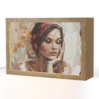 TISCHLEUCHTE Frau - Lackierung - Porträt - Modern 30x20 cm - Bronzefarben, Holzwerkstoff (8/30/20cm) - OnlyWow