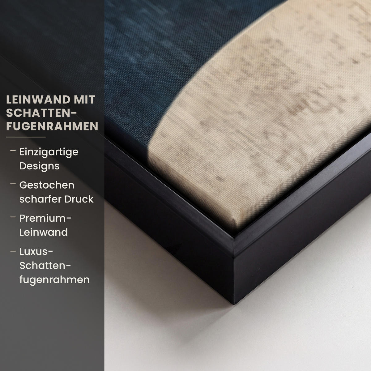 LEINWAND Bilder mit Rahmen - Abstrakt - Formen - Dunkelblau - 80x120 - Cognac, Textil (80/120cm) - MuchoWow
