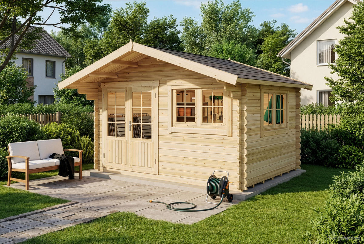GARTENHAUS Holz Gabriel - Naturfarben, Holz (438/268/367cm) - Alpholz
