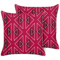 GARTENKISSEN 2er-Set geometrischem Muster rosa 45/45 cm Mezzano - Violett, Textil (45/45cm) - Beliani