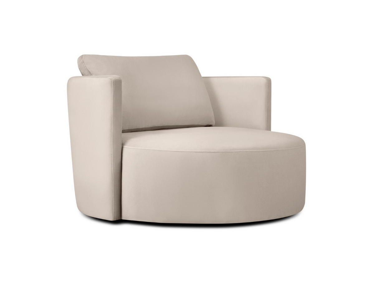 DREHSESSEL Bliss aus Samt beige - Beige, Textil (92/75/92cm) - Micadoni
