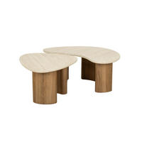 COUCHTISCH-SET PRETO Weiß Keramik - Braun/Weiß, Keramik (88/44/36cm) - KAWOLA