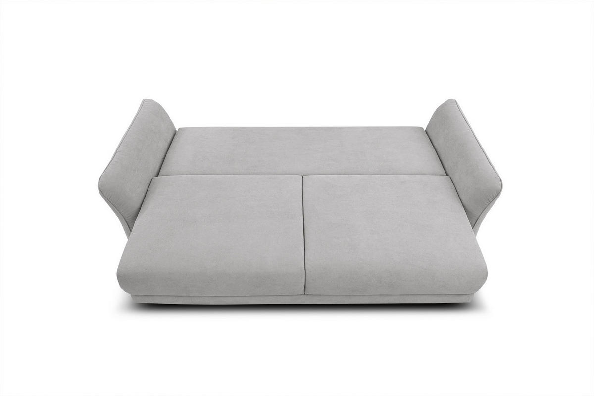 SOFA LOREM 3-Sitzer mit Schlaffunktion, hellgrau - Hellgrau/Schwarz, Holz/Textil (232/90/107cm) - Courtois Laville