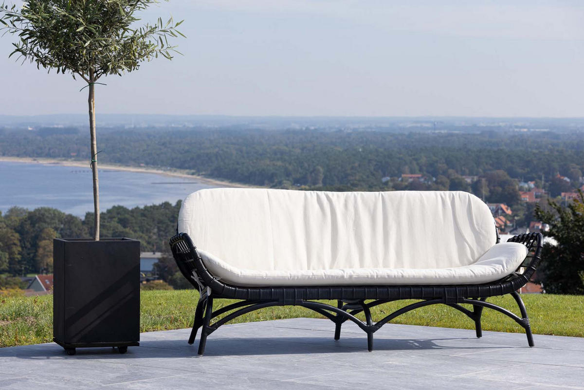 GARTENSOFA schwarz - Schwarz, Holzwerkstoff (180/75/67cm) - ebuy24