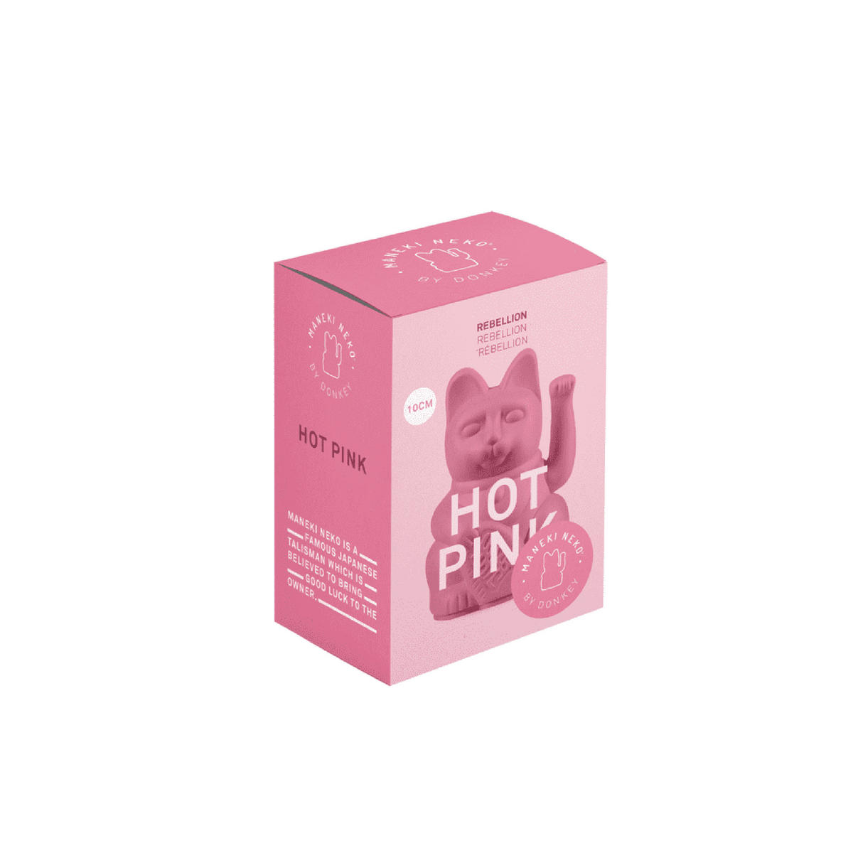 WINKEKATZE Lucky Cat Mini, Kunststoff, Hot Pink, 10 cm - Rosa, Kunststoff (5.2/9.8/6.7cm) - Donkey Products