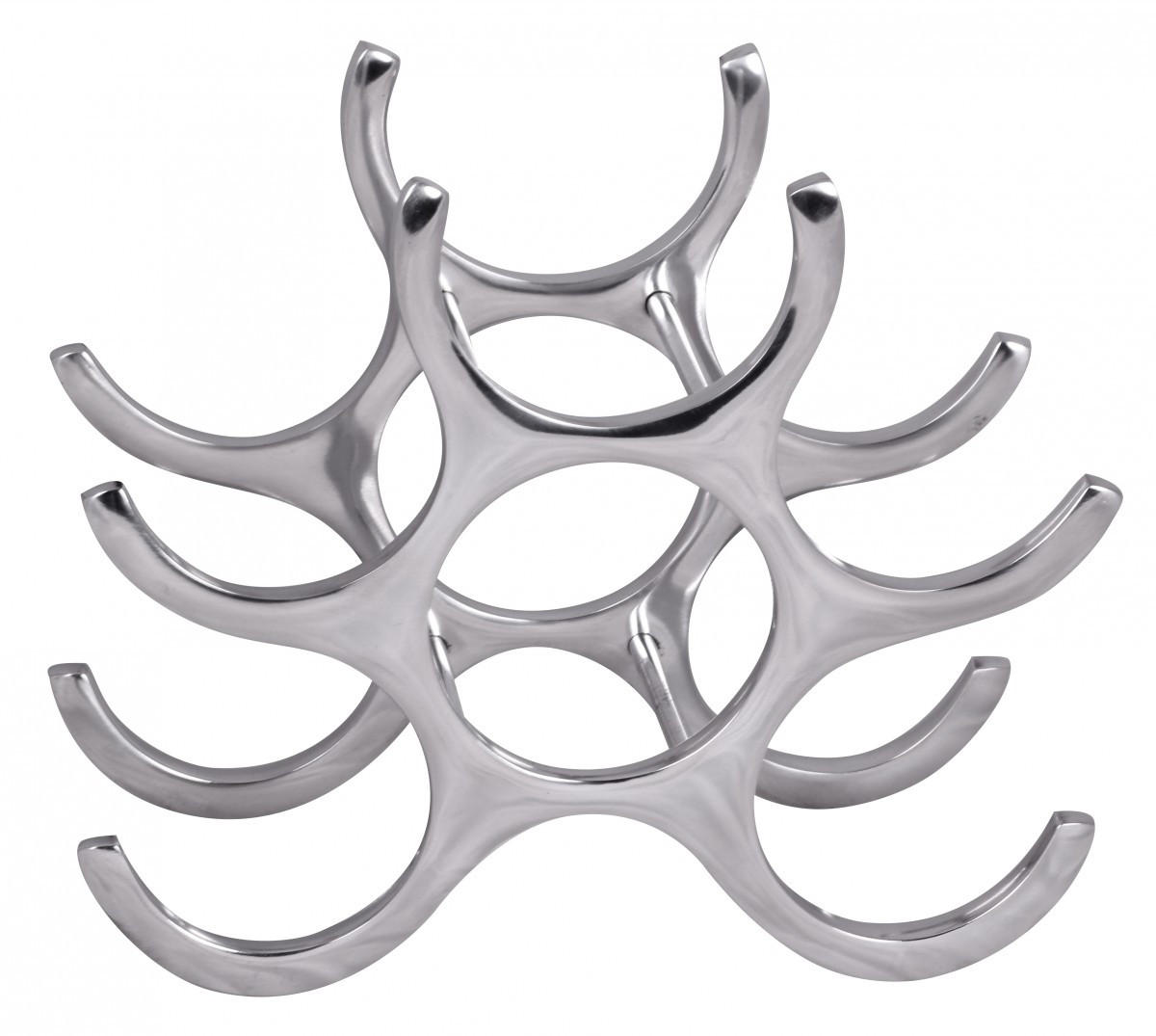 WEINREGAL Aluminium Modern Stil für 6 Flaschen platzsparend 24x29x14cm - Silberfarben, Metall (29/24/14cm) - KADIMA DESIGN