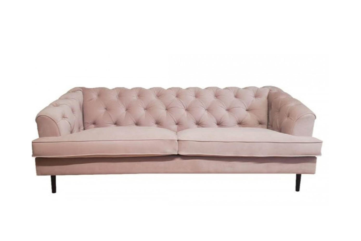SOFA MIRA Rosé Webstoff - Pink/Schwarz, Textil (223/82/94cm) - KAWOLA