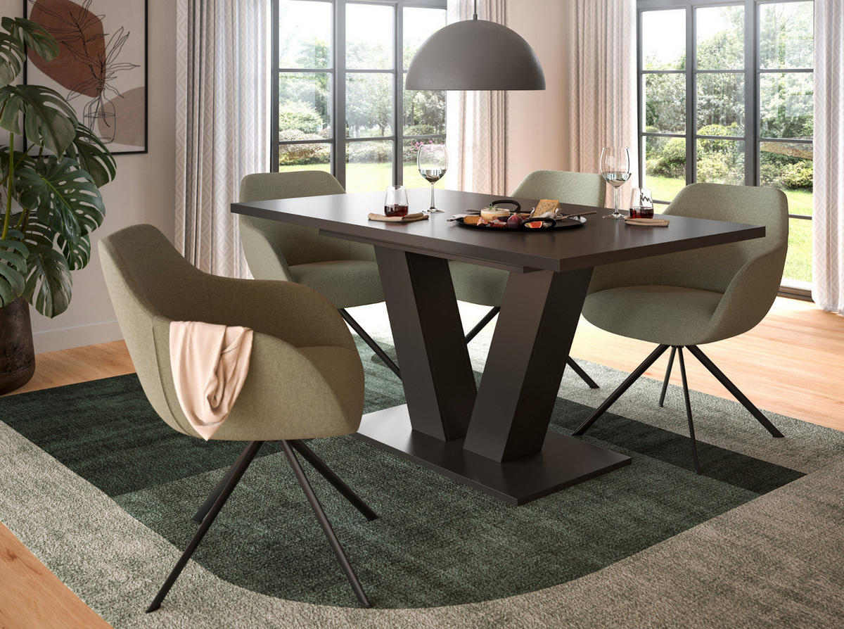 ESSTISCH grau 150 - 190 cm, Küchentisch ausziehbar - Grau, Holz/Holzwerkstoff (150/90/76cm) - Inn.Furn