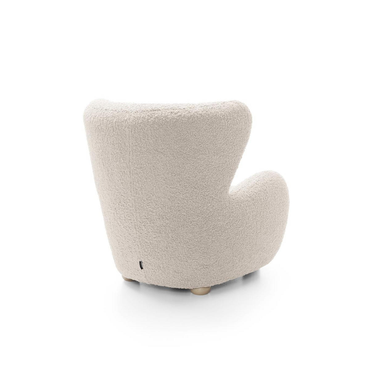OHRENSESSEL Teddy Creme, Buchenholz Bein, Sessel aus Boucle-Stoff - Buchefarben/Creme, Holzwerkstoff/Textil (88/91/100cm) - Bettso