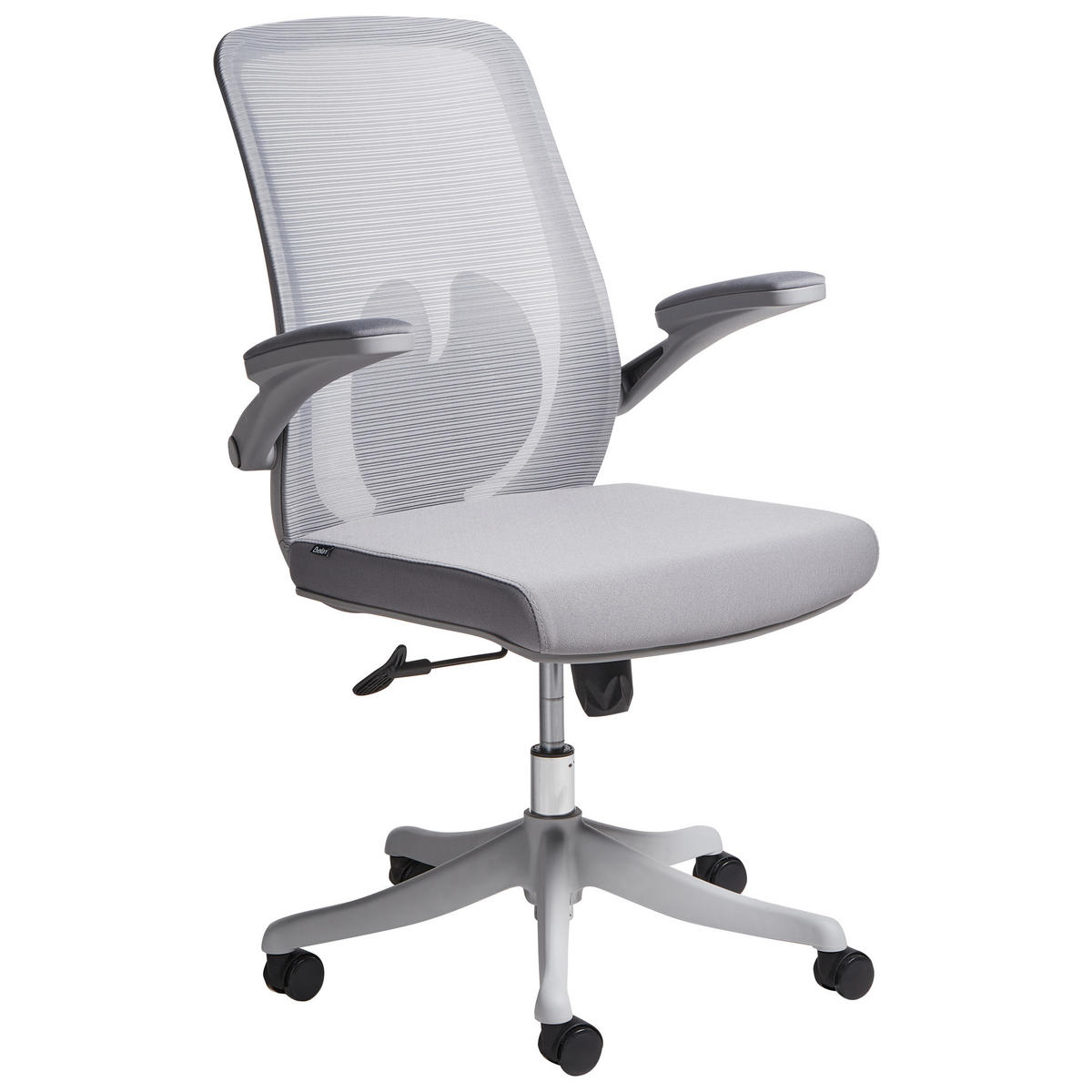 BÜROSTUHL Stoff Grau Overlord - Grau, Textil (49/100/63cm) - Beliani