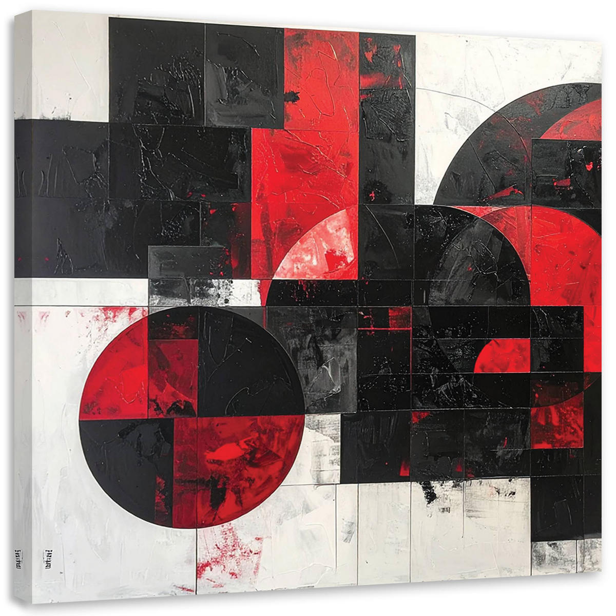 LEINWANDBILD 3D und geometrisch 40x40cm - Rot, Textil (40/40cm) - Feeby