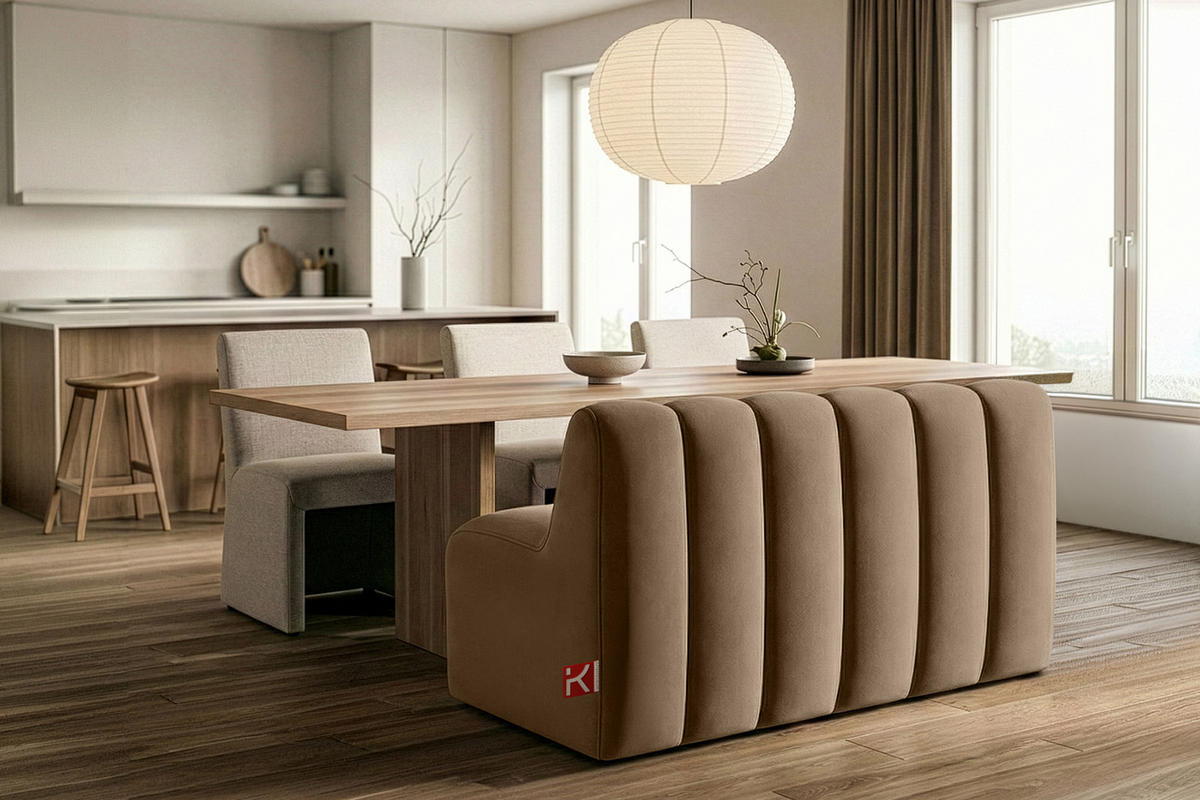 ESSZIMMERBANK CORDA, Beige - Beige, Holz/Holzwerkstoff (123/78/71cm) - KONSIMO®