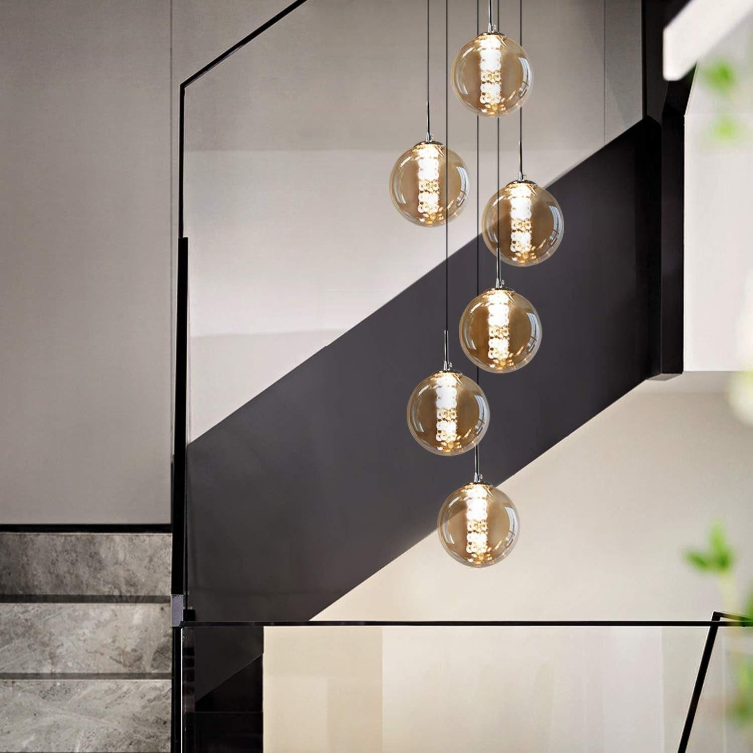 HÄNGELEUCHTE Energie 6-flammig 31/31/150 cm - Bernsteinfarben, Glas (31/31/150cm) - Nettlife