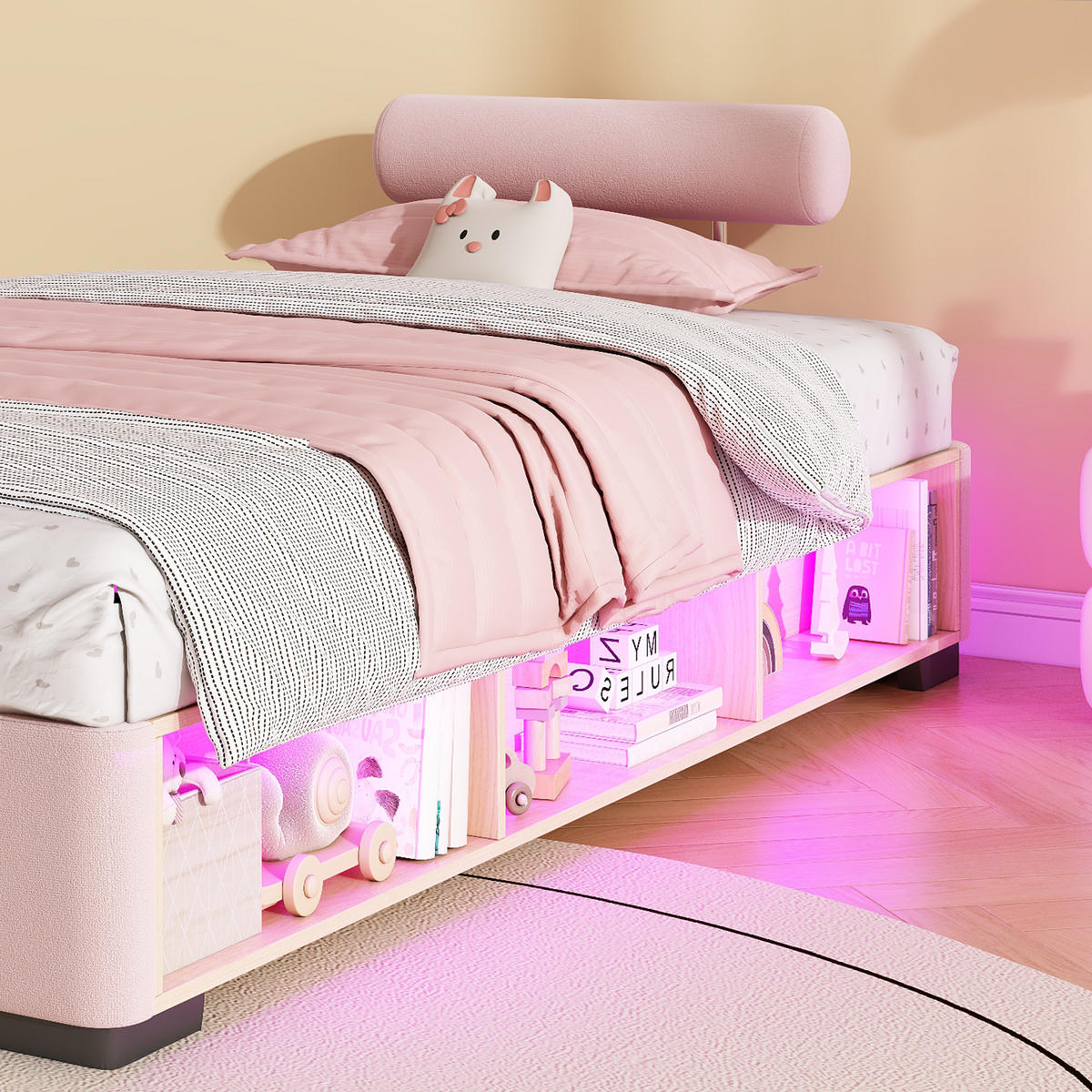 KINDERBETT 90/200 cm Rosa - Pink, Textil