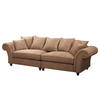 BIGSOFA - Antiklederlook - Braun/Cappuccino, Buchenholz/Textil (294/90/93cm) - home24