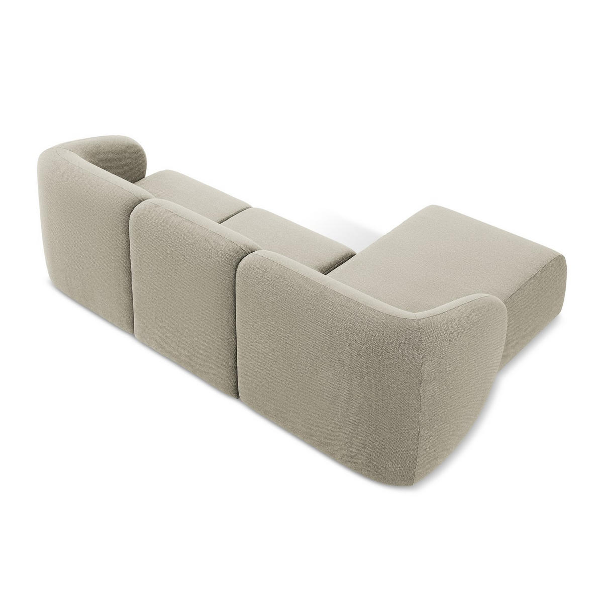 ECKSOFA Links Bouclé Stoff Grau - Taupe/Schwarz, Holzwerkstoff/Kunststoff (248/166cm) - LaMiaSofa