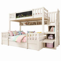 ETAGENBETT mit Stauraumtreppe 90x200/140x200 cm Weiß - Weiß, Metall (140/200cm) - Meubliv