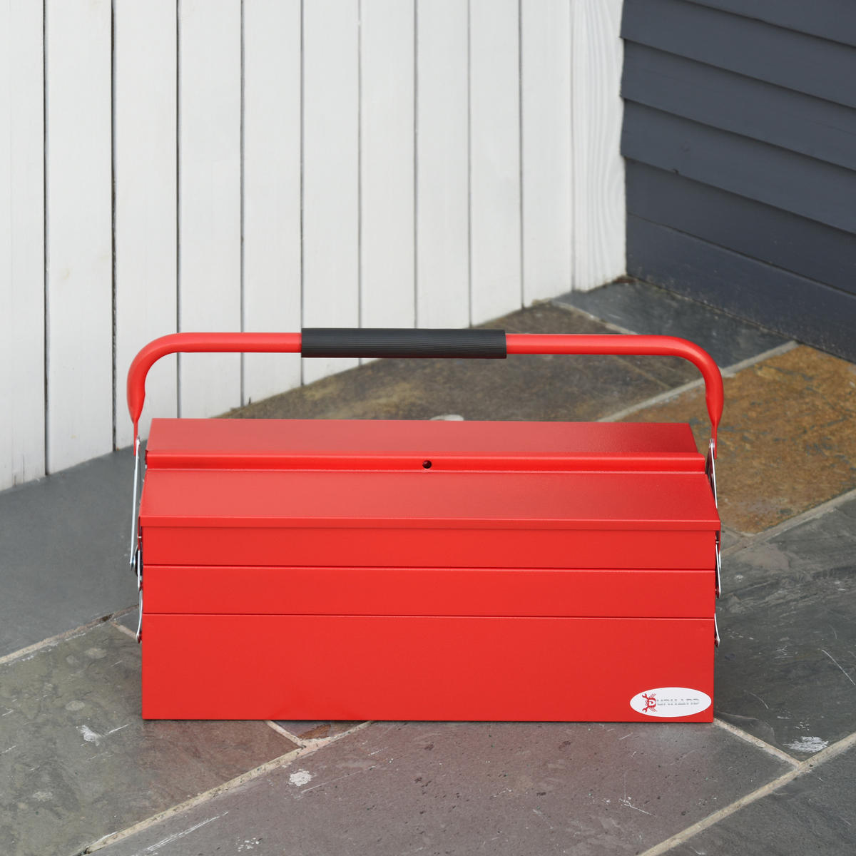 WERKZEUGKOFFER FALTBAR mit 5 Fächern und 3 Etagen, Stahl, Rot, 56x20x41 cm - Rot, Metall (20/41/56cm) - Novahome
