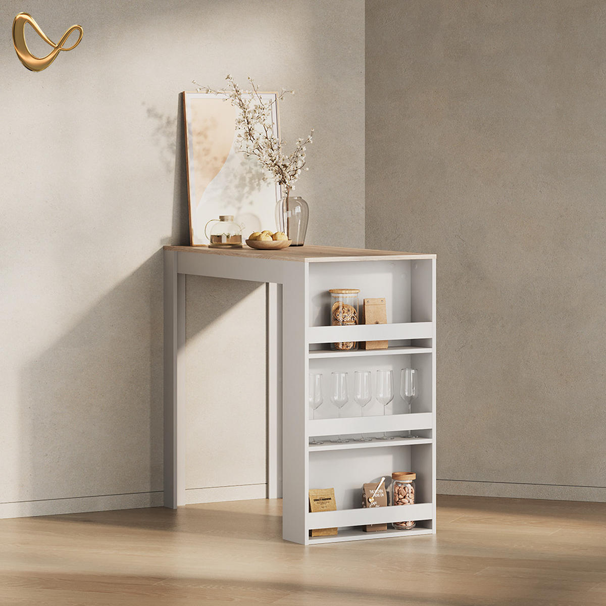 BARTISCH Regusa Weiß/Sonoma 57 x 117 cm - Weiß/Sonoma Eiche, Holzwerkstoff (117/57/106cm) - Livinity®