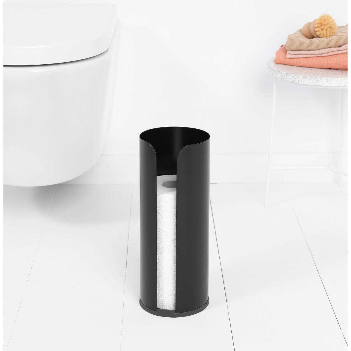 TOILETTENROLLEN-SPENDER, Matt Black, für 3 Rollen - Schwarz, Metall (13.2/32.1/13.2cm) - Brabantia