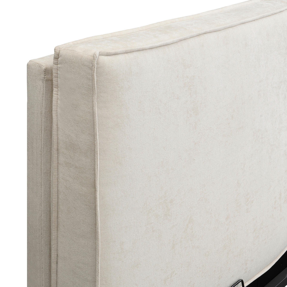 POLSTERBETT 180/200 cm aus Chenille mit Lattenrost und gepolstertem Kopfteil Beige - Beige, Textil (180/200cm) - Modenvie
