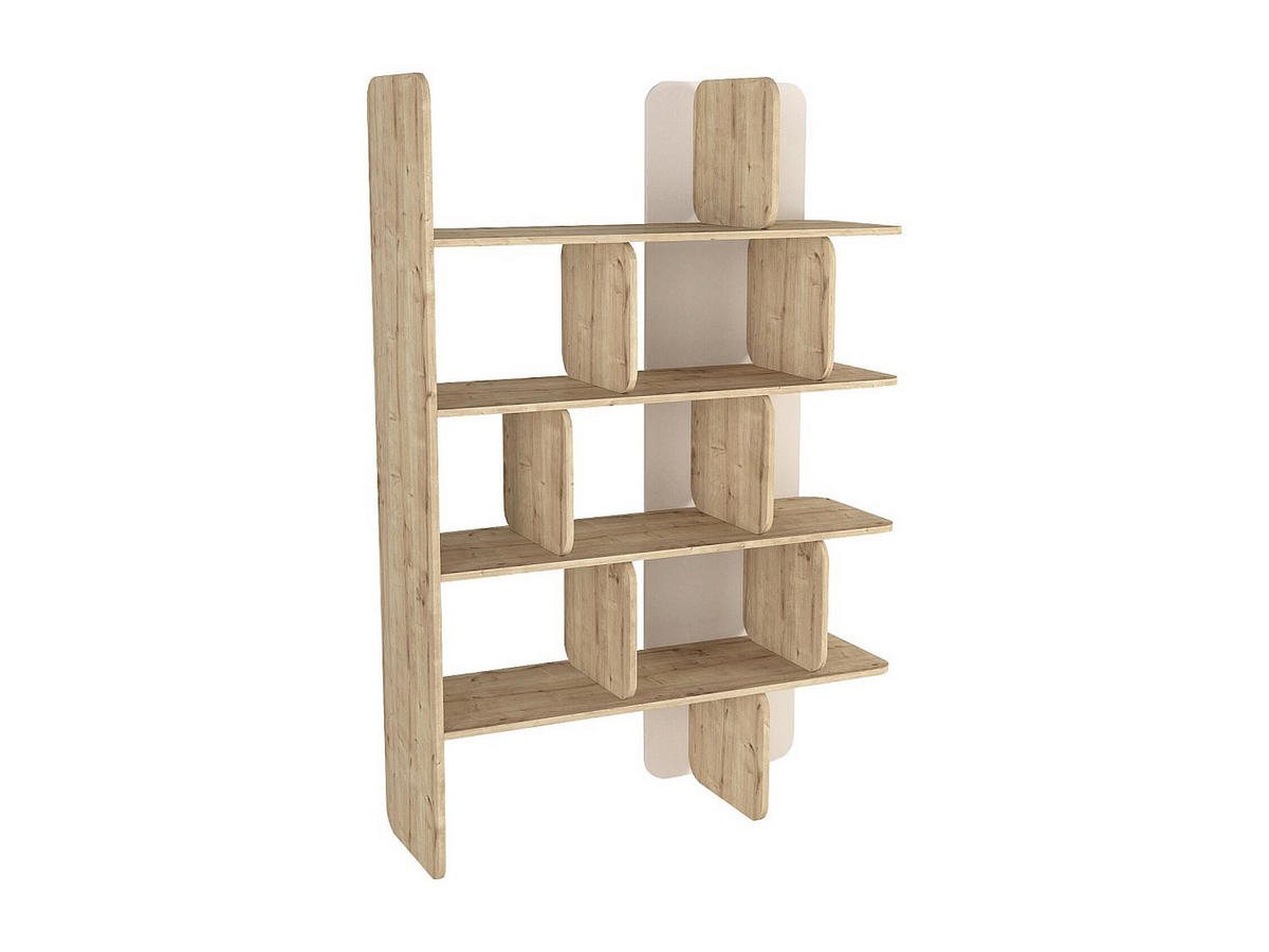 REGAL - 121.8 cm x 41.6 cm - holz - beige, naturfarben hell Minalva - Beige/Naturfarben, Holz (121.8/180/41.6cm) - Vente-Unique