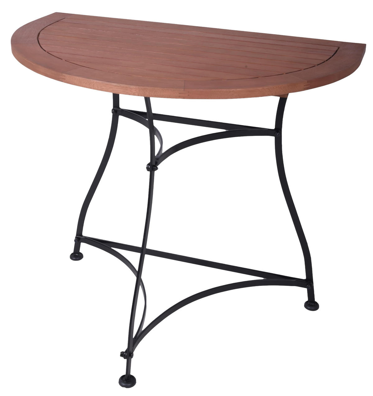 BALKONTISCH Einar halbrund Gartentisch - Braun, Holz (54/85/74cm) - DELUKE