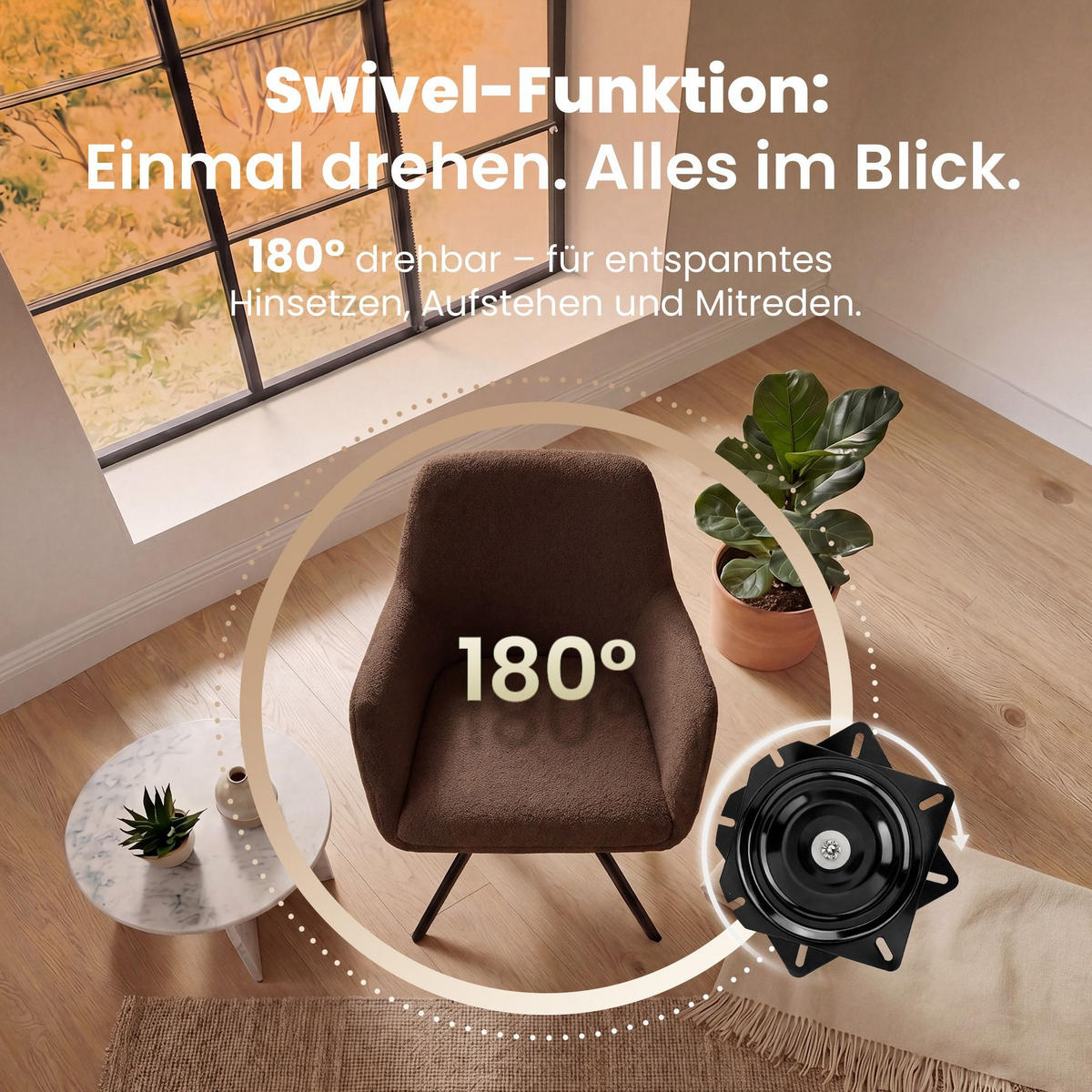 ESSZIMMERSTUHL Stoff Braun - Schwarz/Braun, Textil/Metall (56/82/58cm) - CLP