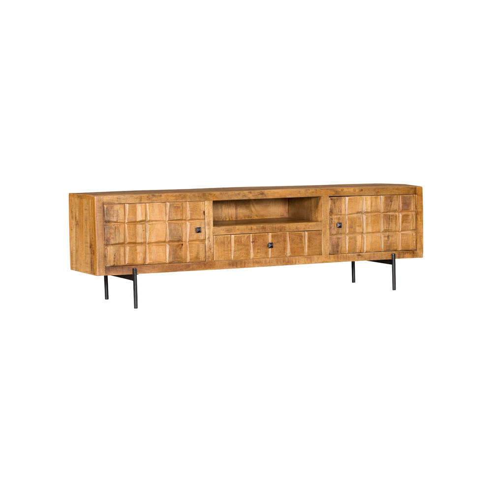 LOWBOARD Savion Mangoholz 220 cm / 40 cm Natur - Naturfarben, Holz (220/55/40cm) - Villa Möbel
