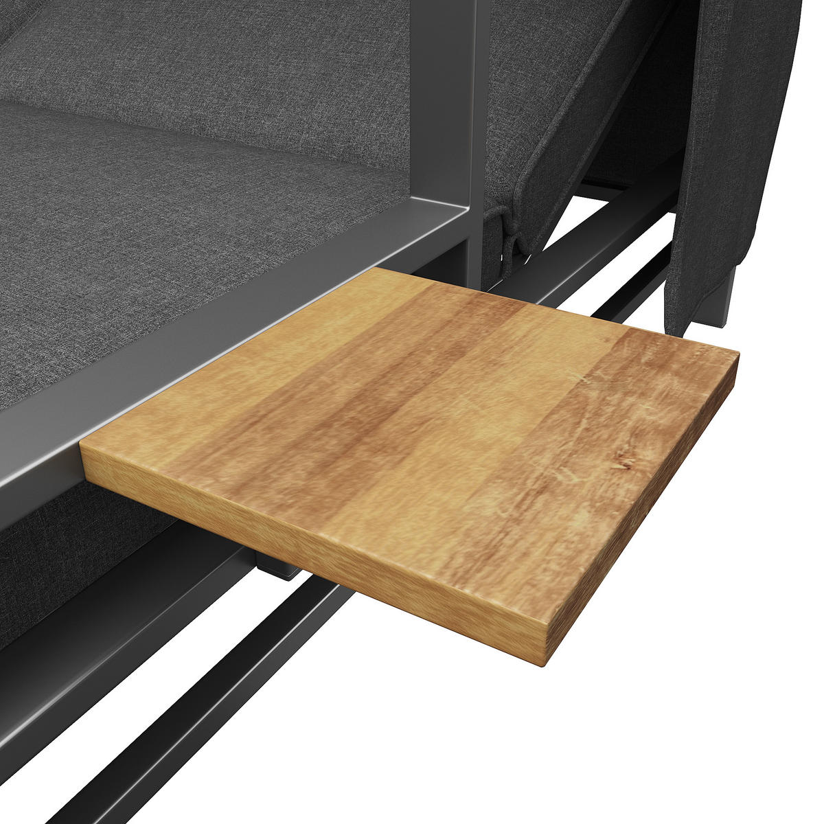 SONNENLIEGE 2-4 Personen Mit Faltbarem Sonnendach - Dunkelgrau, Metall (130/127/178cm) - FLIEKS