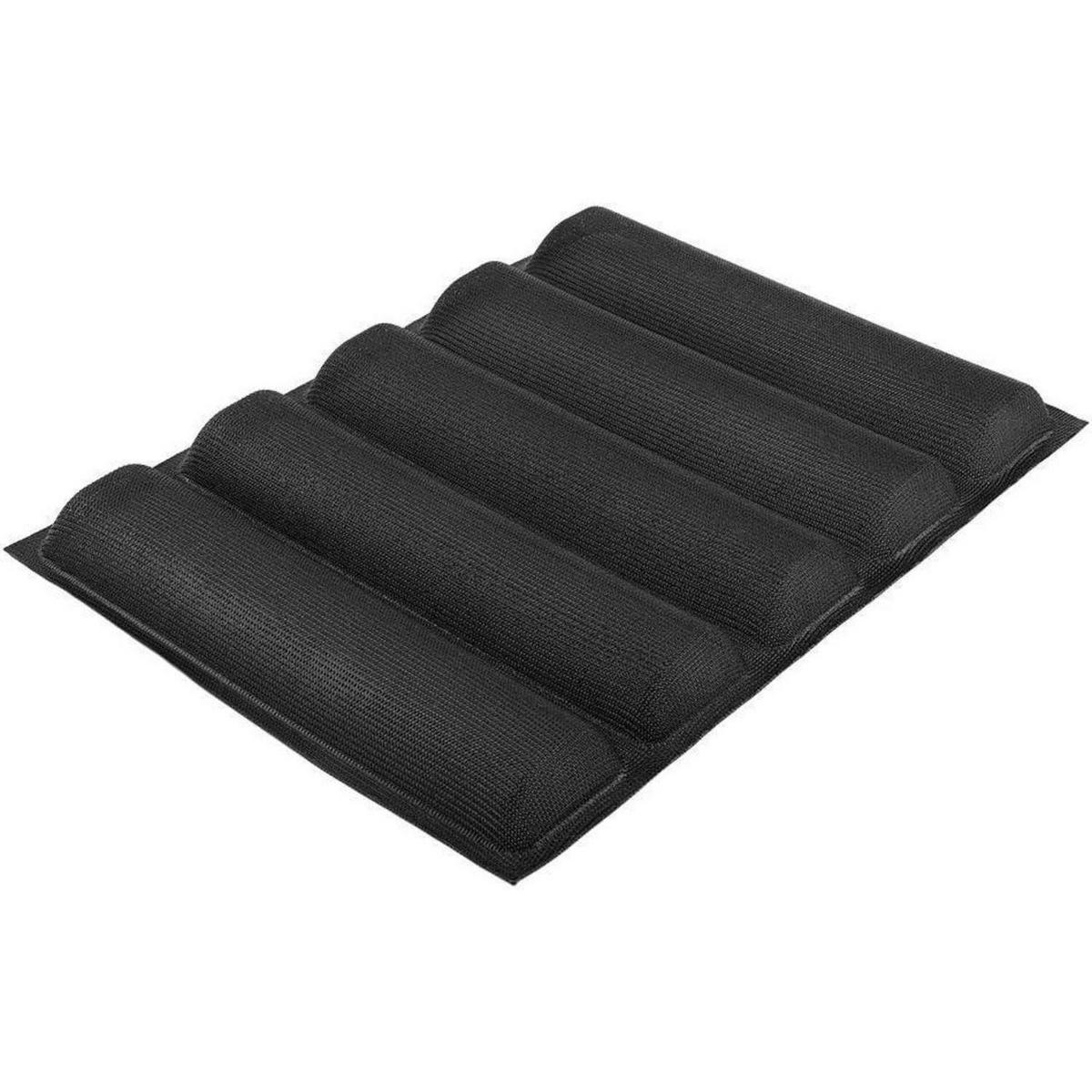 BAGUETTE Backform Silikon 5 Formen 45 x 33,5 cm - Schwarz, Kunststoff (33.5/2/45cm)