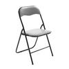 BESUCHERSTUHL Lederlook grau/schwarz - Schwarz/Grau, Textil/Metall (45/78/45cm) - CLP