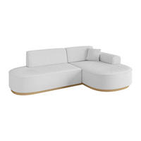 ECKSOFA Ottomane Rechts MARI-L1-v2 - 243x171x83 cm Weiß Bouclé - Weiß, Holzwerkstoff/Textil (171/243cm) - ALTDECOR