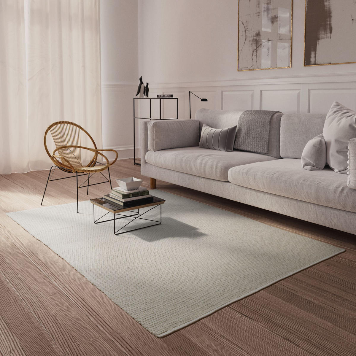 Handweb Teppich Amsterdam 250/300 cm - Beige, Naturmaterialen (250/300cm) - Steffensmeier