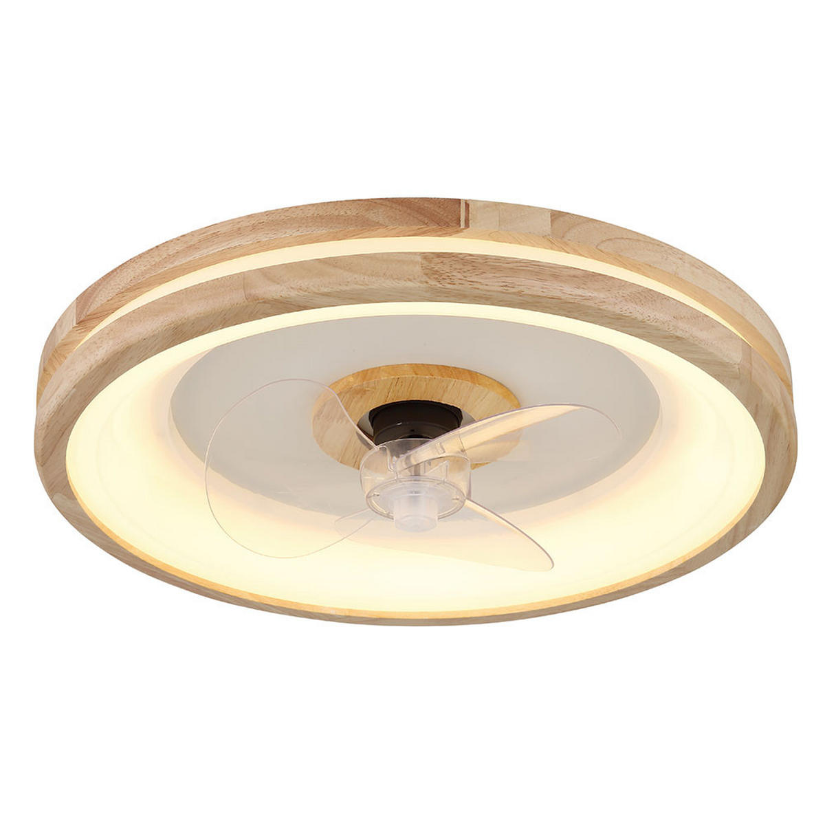 LED DECKENLEUCHTE Braun Holzoptik - Braun, Holz (50/50/12.5cm) - Globo Lighting