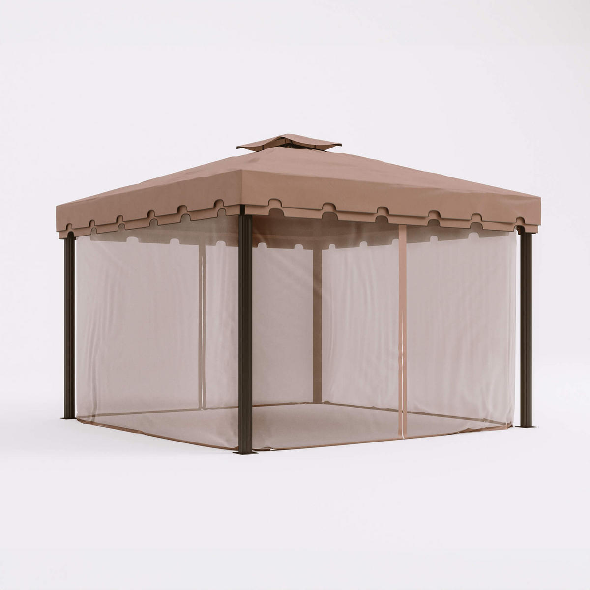 FALTPAVILLON Hellbraun 300/300/270 cm - Hellbraun, Metall (300/268/300cm) - Mobili Rebecca