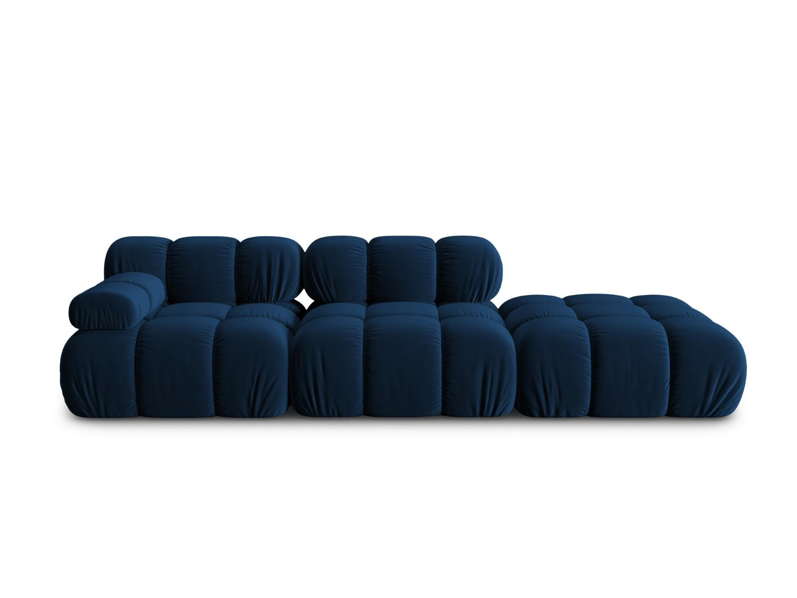 MODULARES-SOFA rechts Bellis aus Samt königsblau 4 Sitzplätze - Blau, Textil (94/63/282cm) - Micadoni