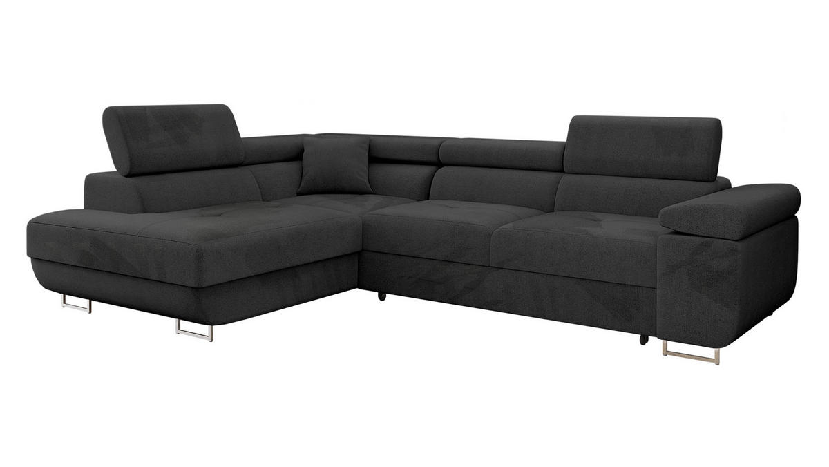 ECKSOFA Torezio, Seite: Links - Schwarz, Holz/Textil (274/203cm) - MIRJAN24