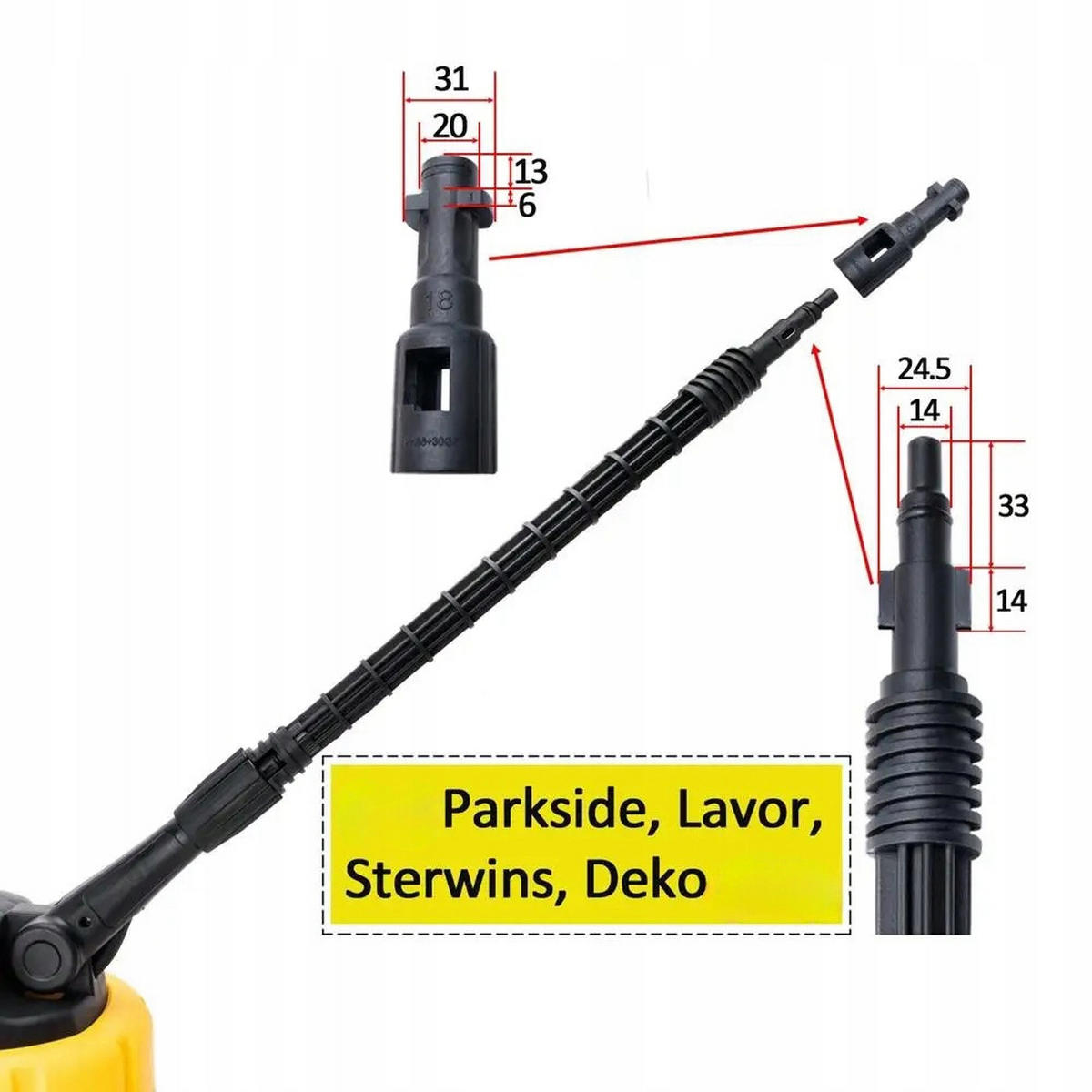 REINIGUNGSBÜRSTE Turbo 28 cm, Scheibenbürste, Reinigungsmitteltank, Teleskopgriff, max. 140 bar, 60 °C, Adapter - Multicolor, Kunststoff/Metall (25/26/50cm)