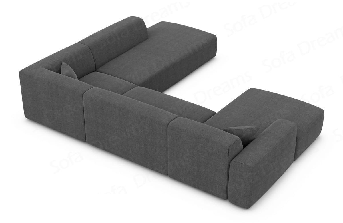 WOHNLANDSCHAFT Genova Anthrazit Strukturstoff - Anthrazit, Kunststoff (326/70/263cm)