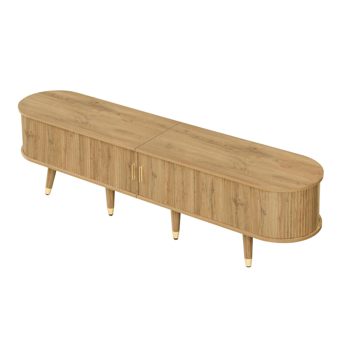 TV-SCHRANK mit Schiebetüren 175 x 38 x 45 cm MDF Holzoptik - Braun, Holzwerkstoff (38/45/175cm) - Beauniv