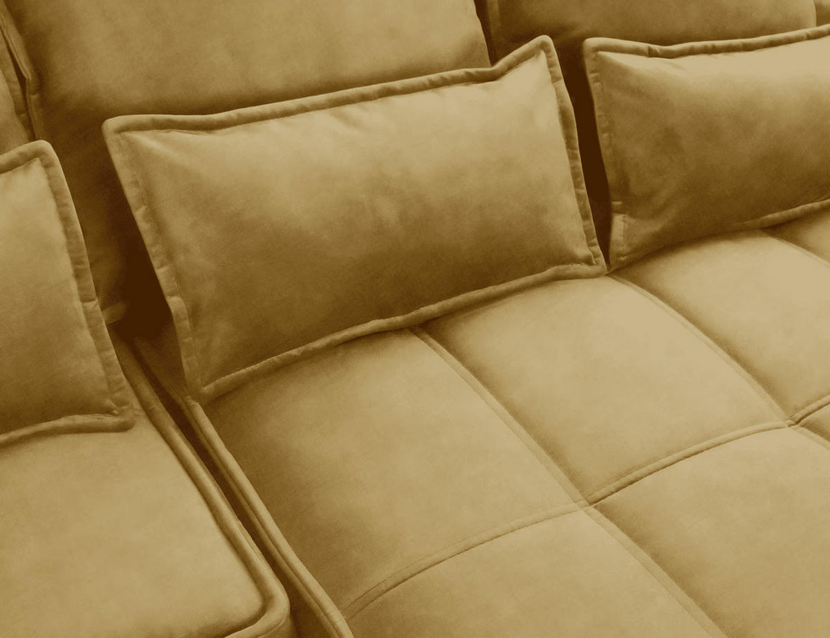 ECKSOFA mit Schlaffunktion und Bettkasten - Gelb, Textil (196/265cm) - Eltap