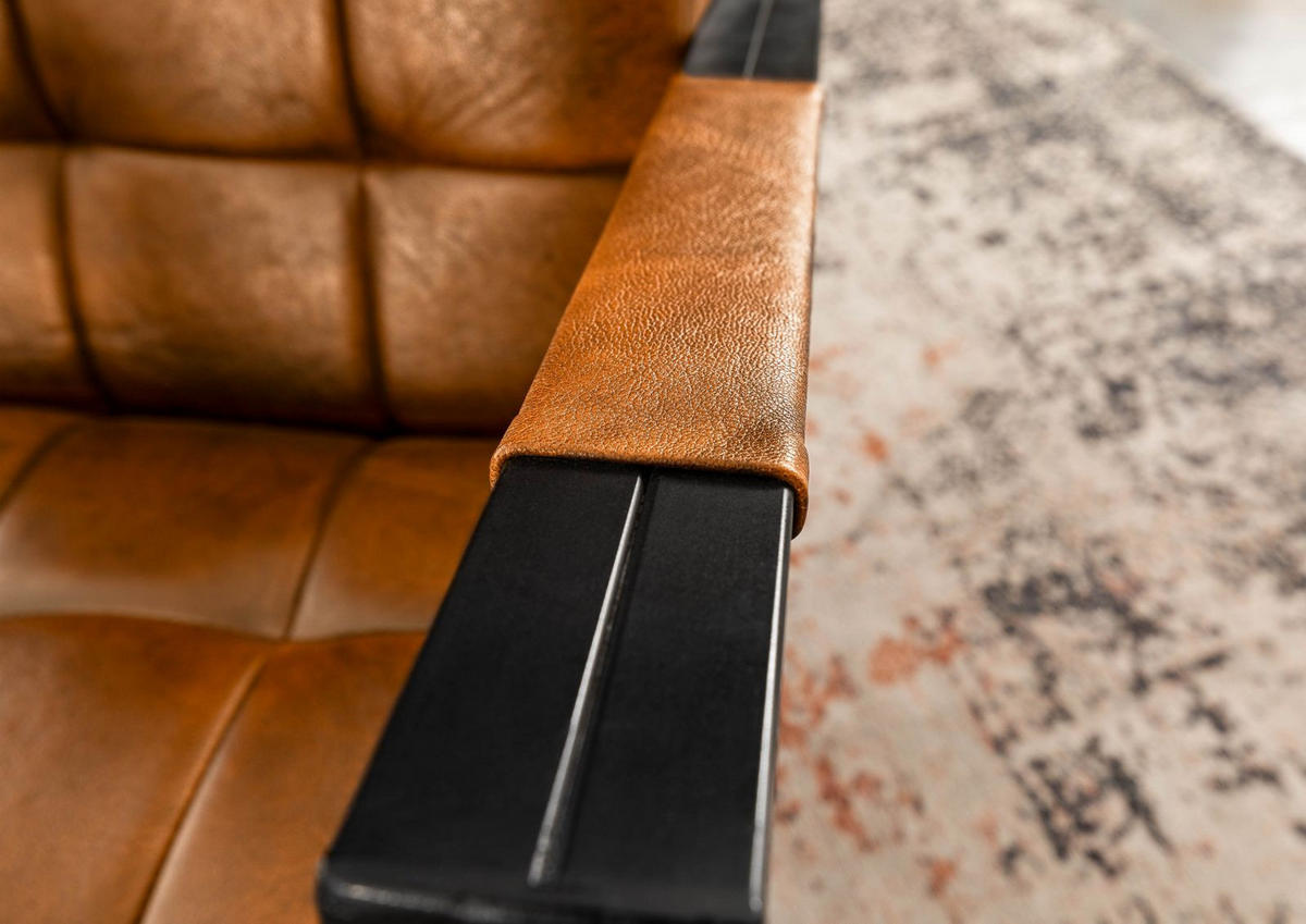 SESSEL Echtleder 64x76x83 cognac IRON LABEL #13 - Braun, Leder (64/83/76cm) - Massivmoebel24