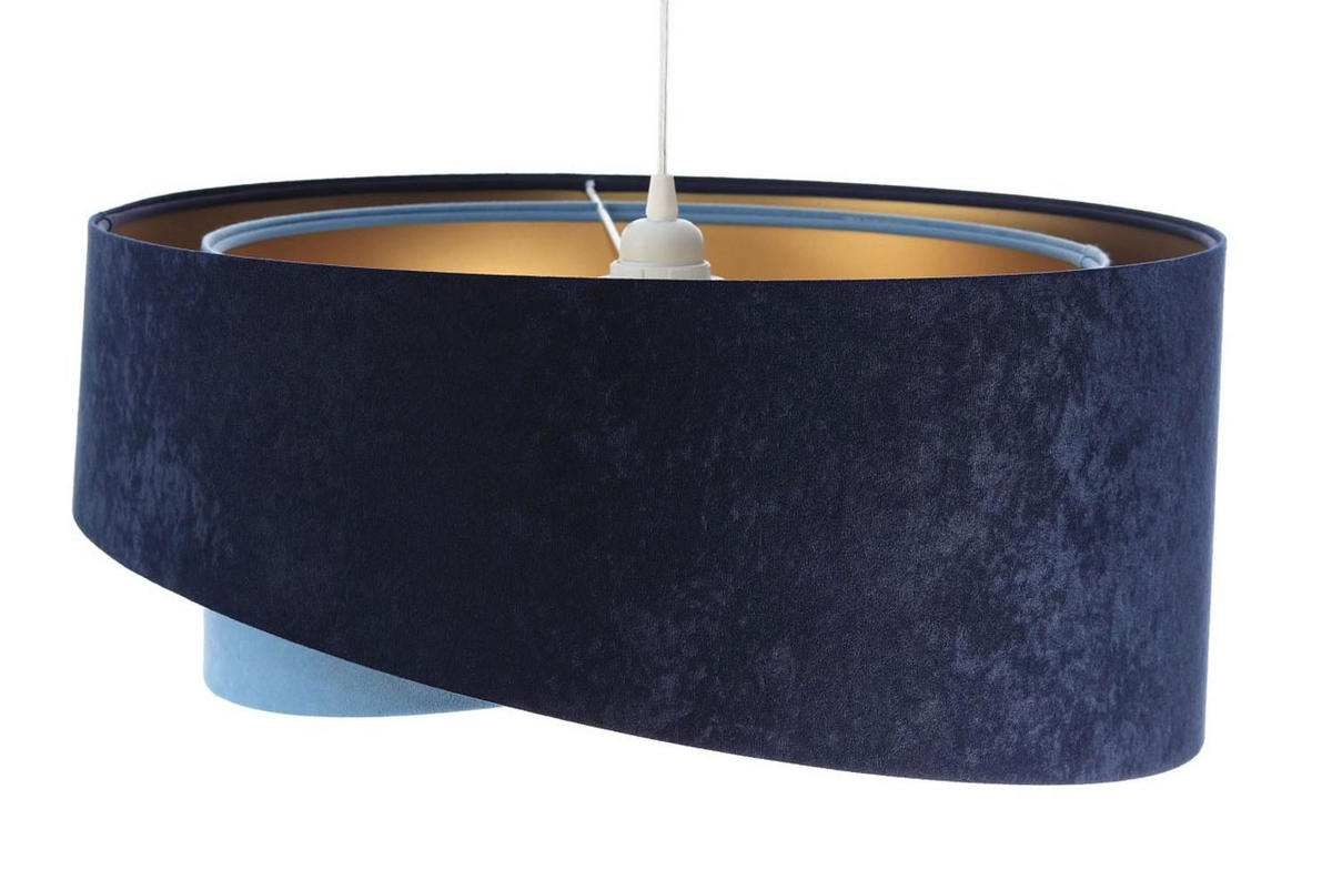 HÄNGELEUCHTE Blau 50/23 cm - Goldfarben, Kunststoff (50/1/23cm) - ONZENO