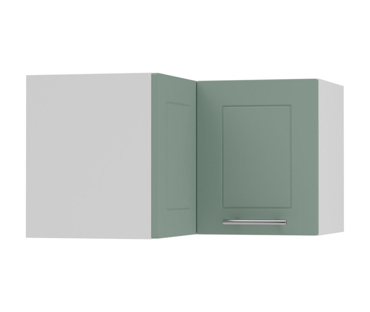 ECKHÄNGESCHRANK Kvantum W12/60/36 Weiß / Mint Matt 60 / 60 / 36cm - Weiß/Mintgrün, Holz/Holzwerkstoff (60/36/60cm) - Feldmann-Wohnen