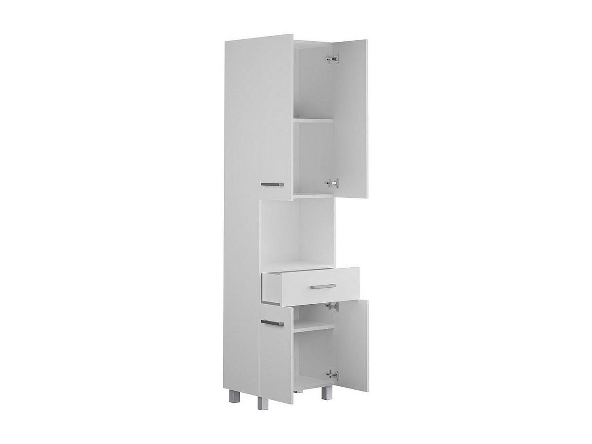 BADSCHRANK - 50 cm x 30 cm - Holz, Platte - Weiß - MINELA - Weiß, Holz (50/180/30cm) - Vente-Unique